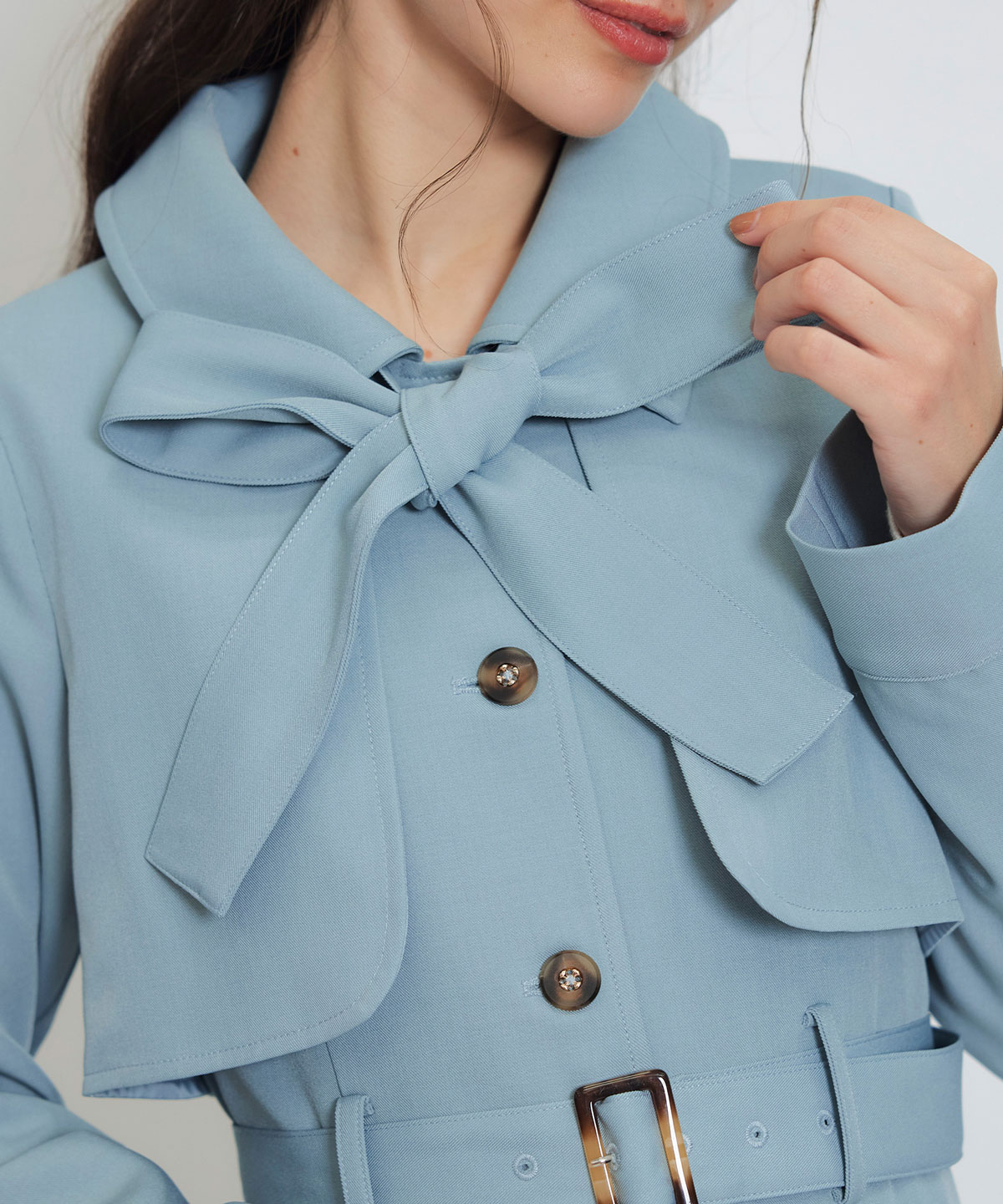 2WAYレイヤードライクリボントレンチコート