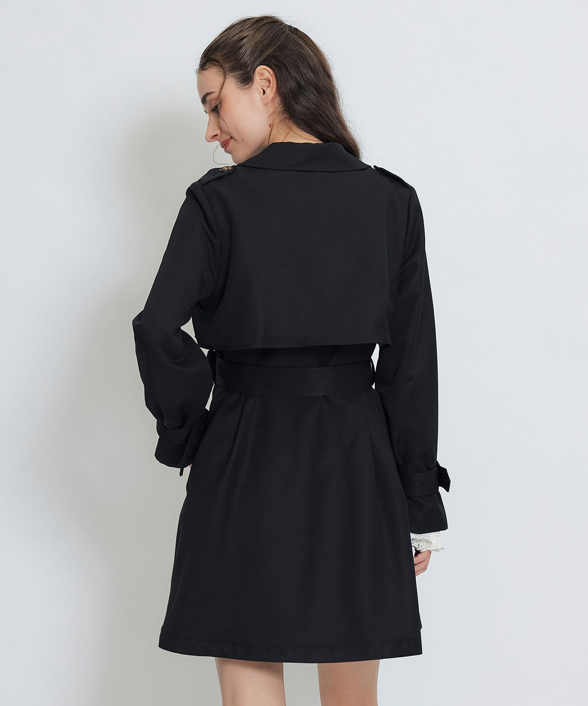 ウエストベルトショートトレンチコート