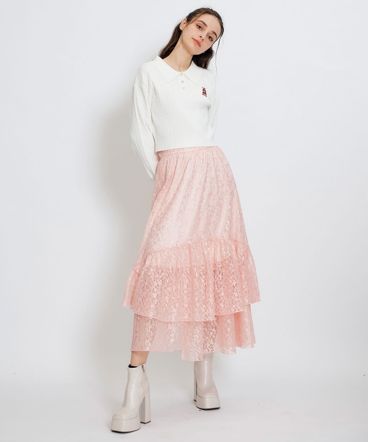 【2/13(金) 昼12時発売開始】Azelyハートミニケーブルポロニット