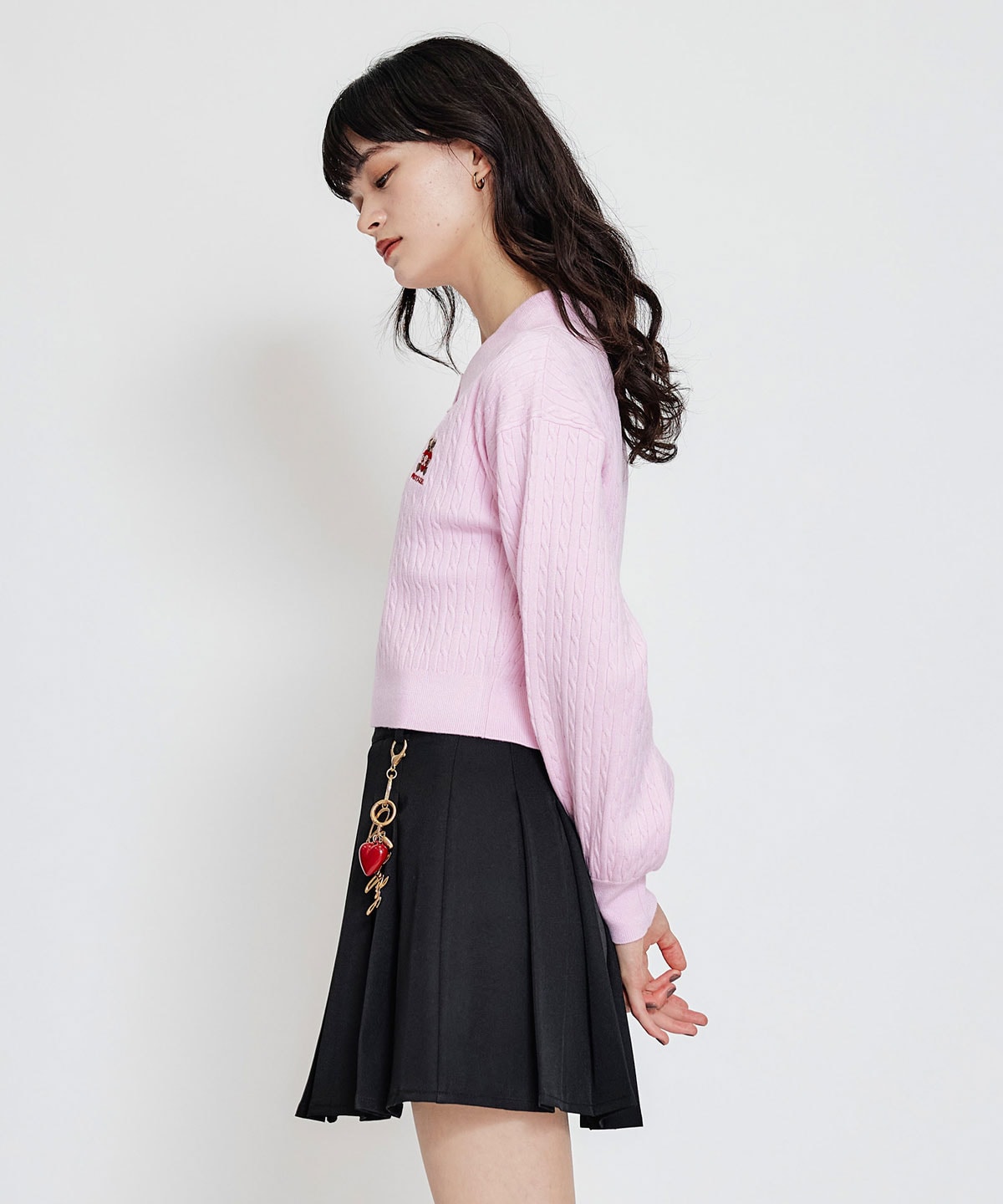 【2/13(金) 昼12時発売開始】Azelyハートミニケーブルポロニット