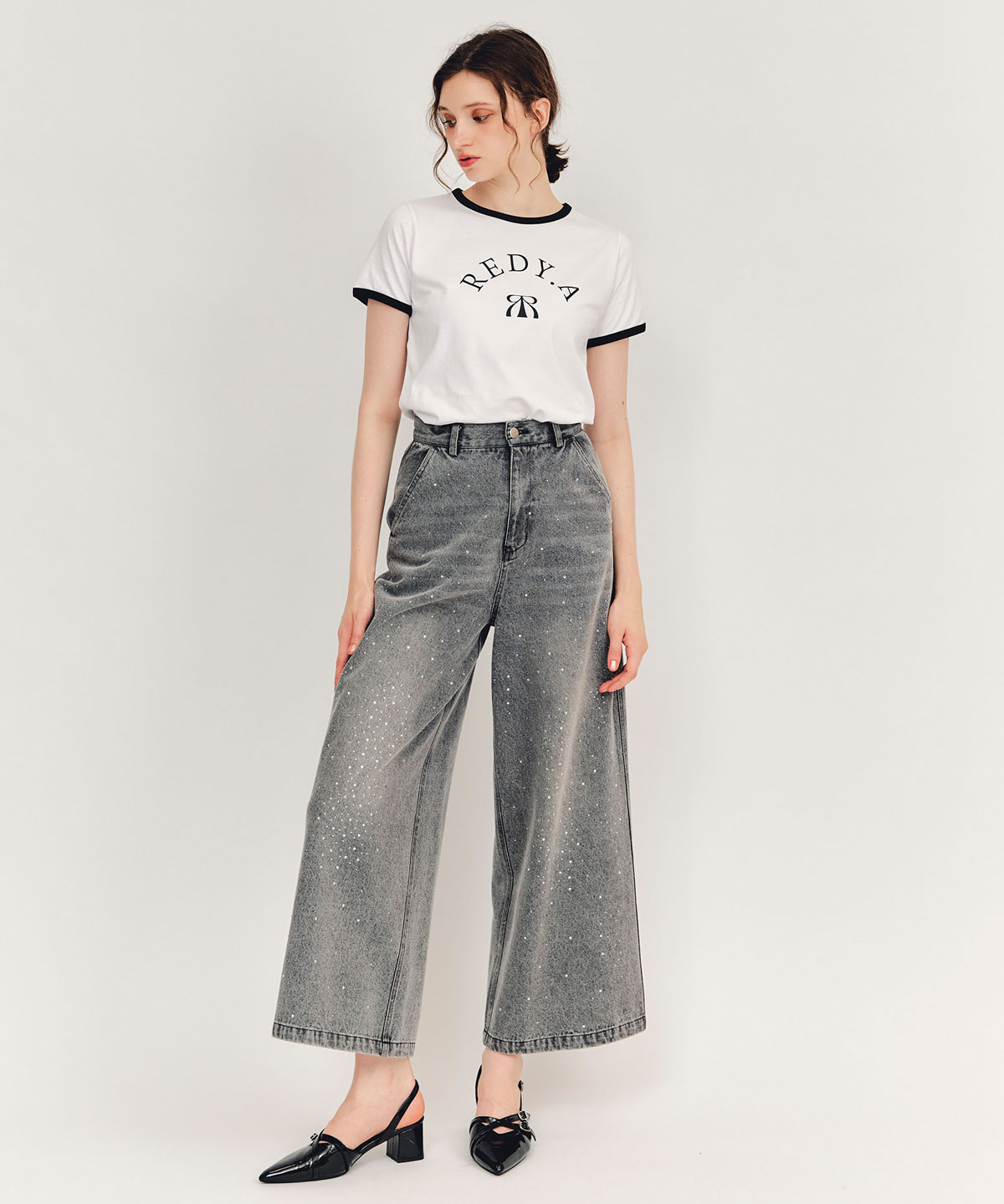 【Sparkle Denim Series】スパークルワイドデニムパンツ