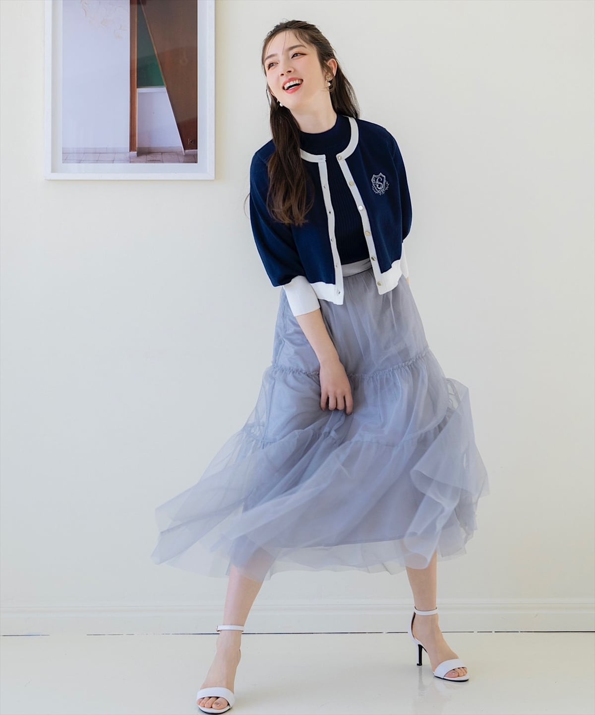 ブライトチュールレイヤードスカート