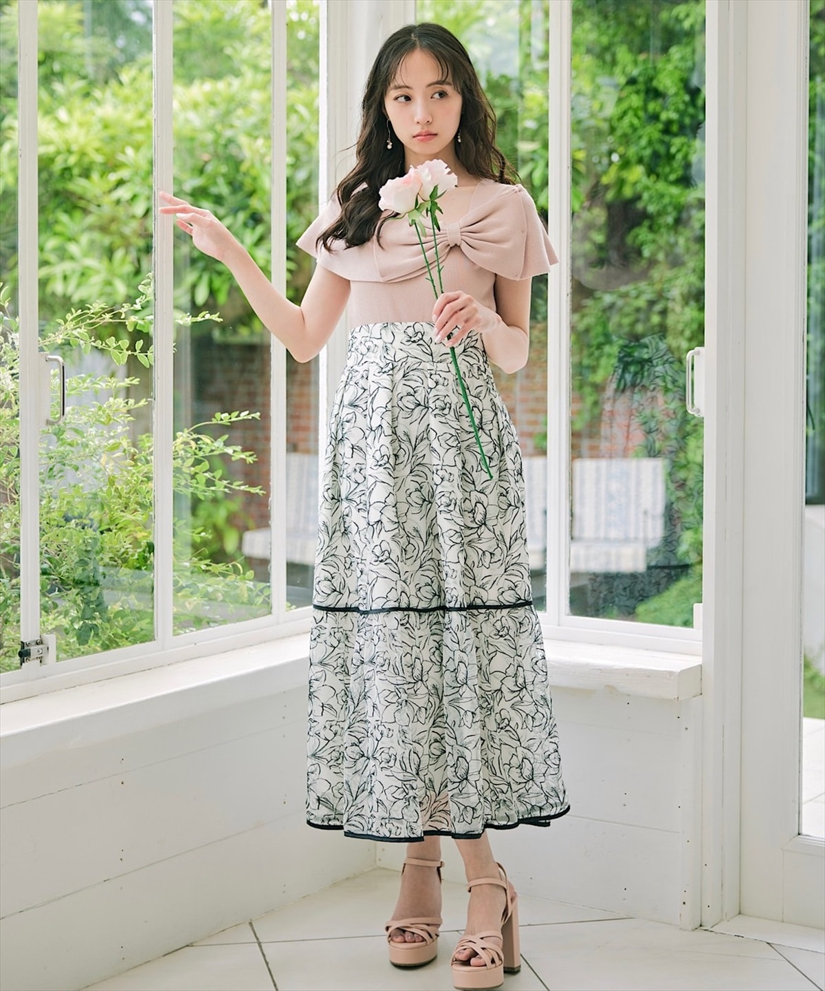 リボンディテールニットプルオーバー