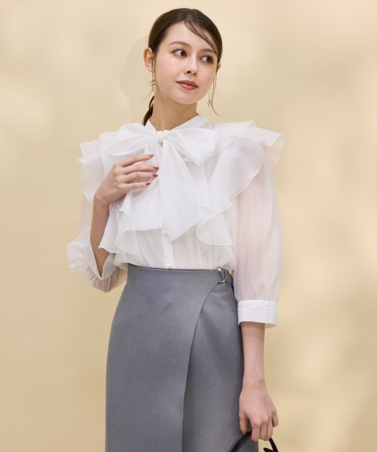 【日本製】ラップデザインタイトスカート