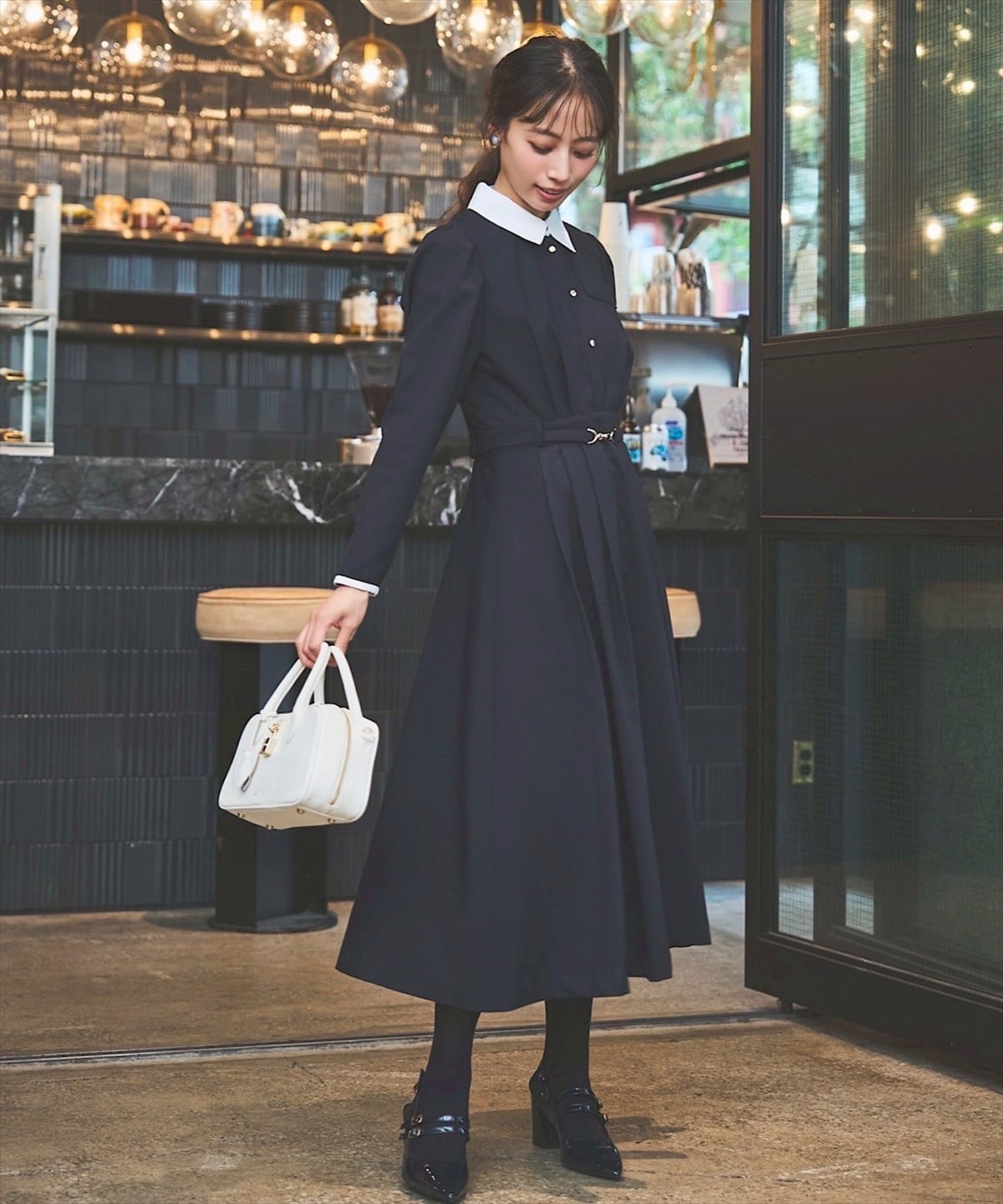 白襟シャツワンピース