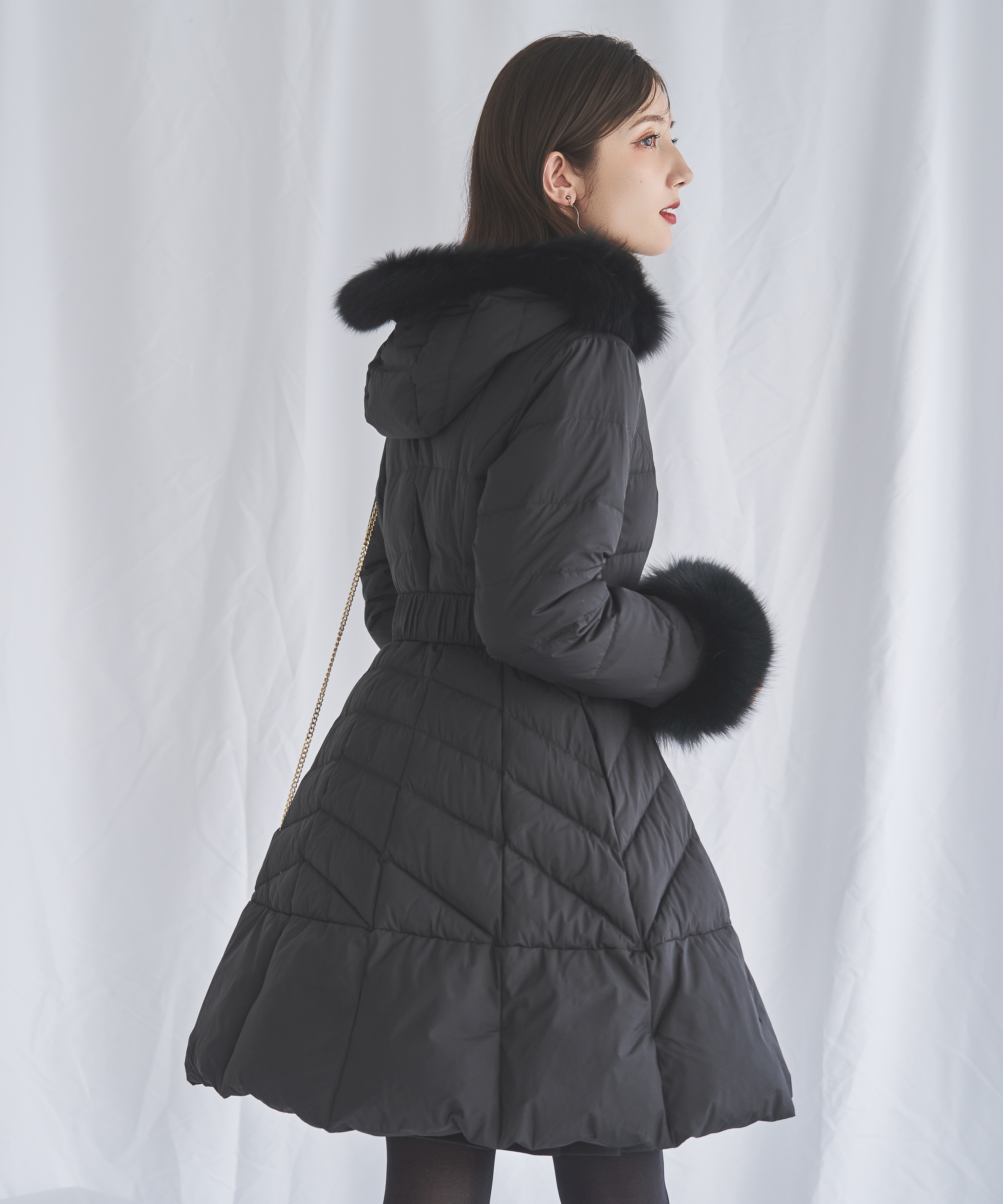 フォックスファー付ドレスダウン