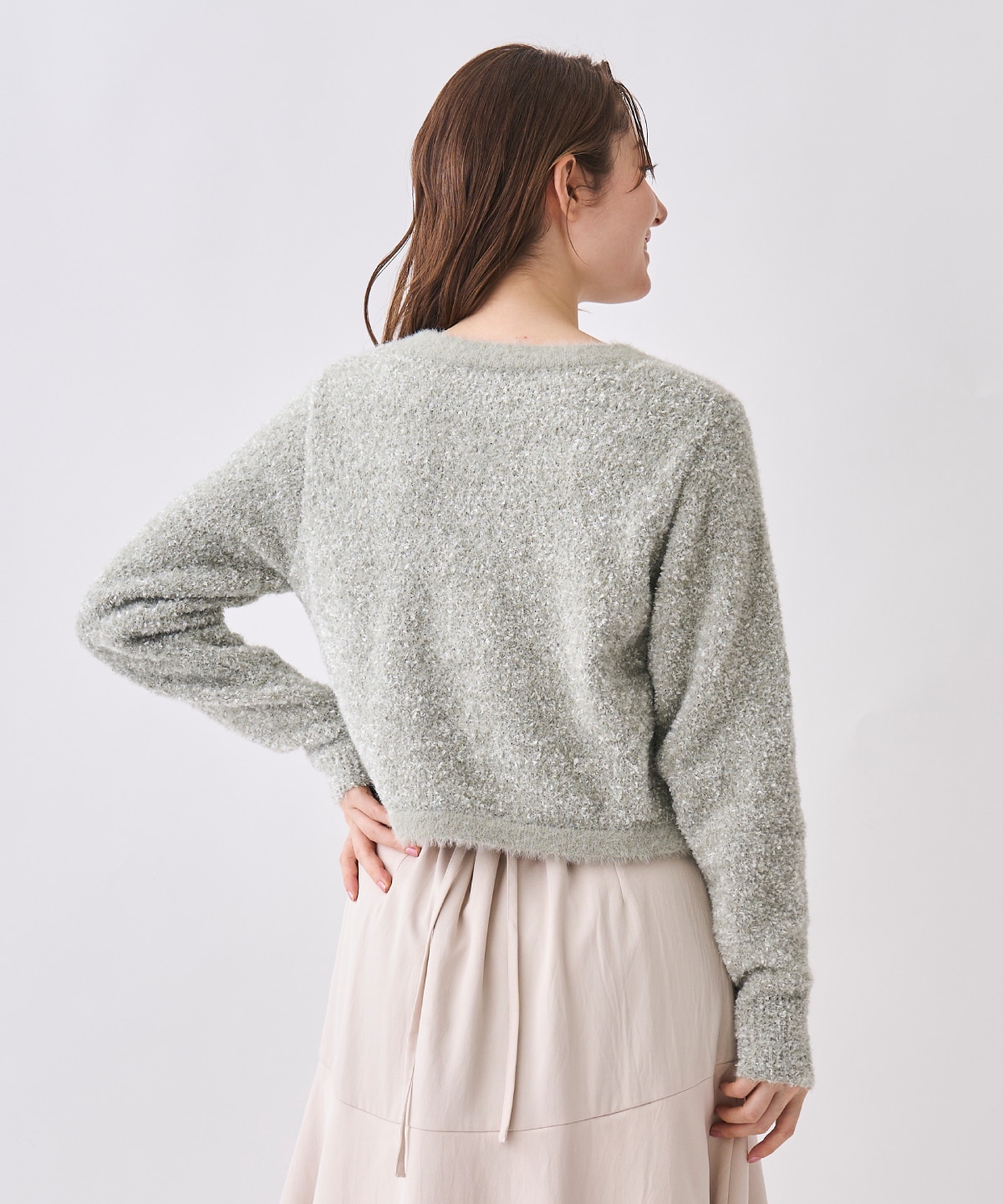 【12/5(Fri)発売開始】ノーカラーフェザーカーディガン