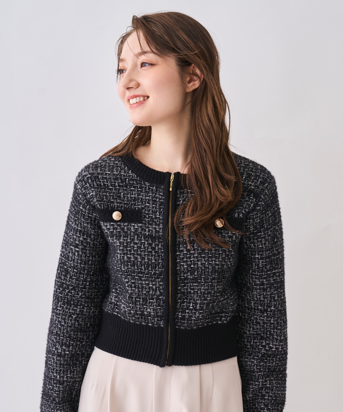 【12/5(Fri)発売開始】フェザーツイードニットジャケット