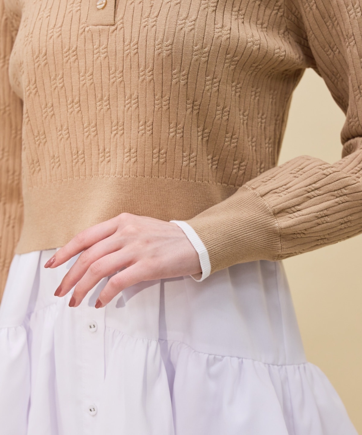 【再入荷】配色ポロニット