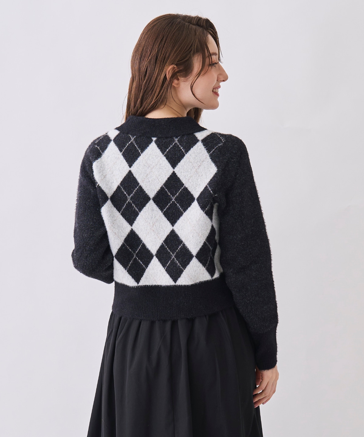 【12/5(Fri)発売開始】フェザーアーガイルポロニット