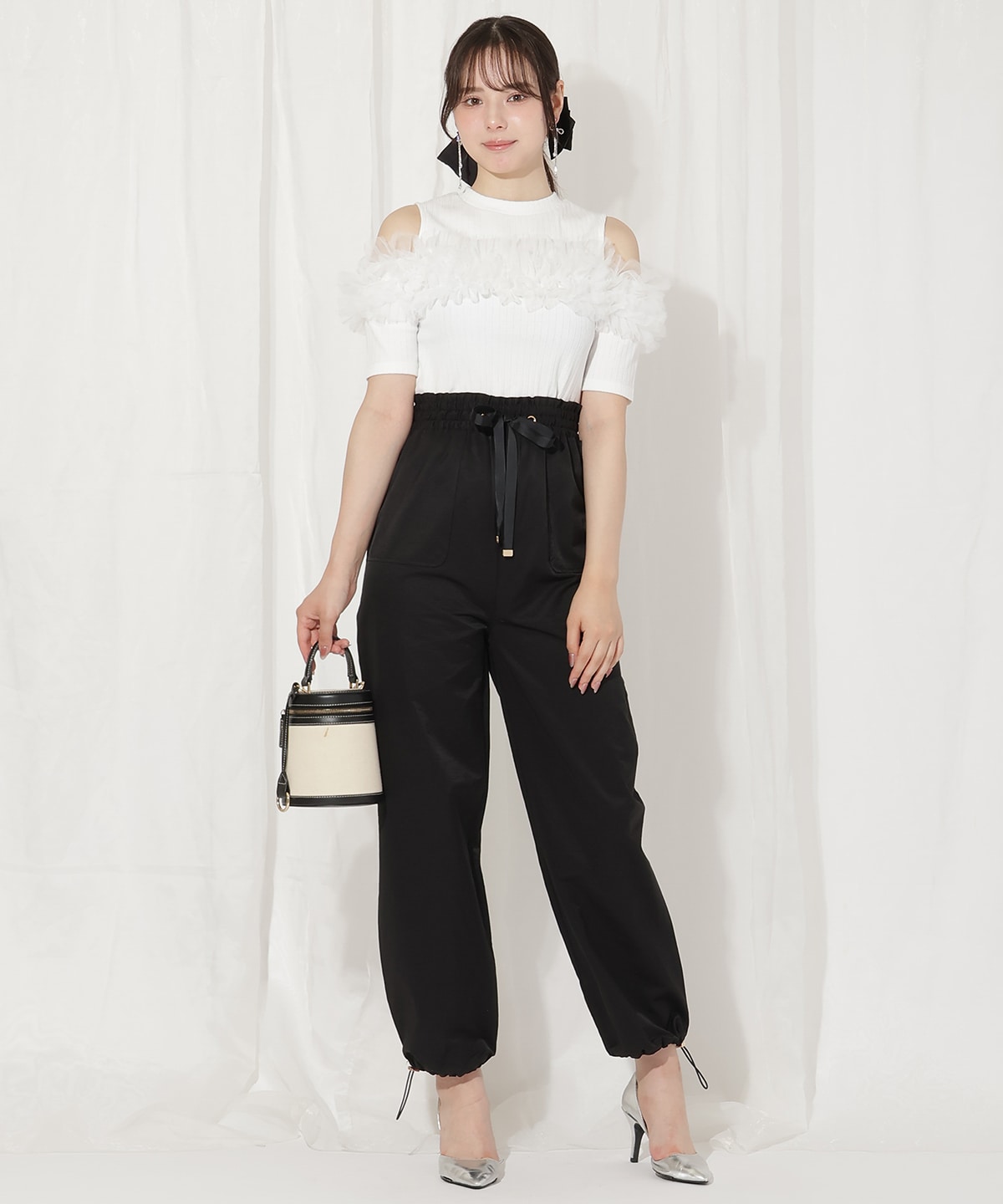 ウエストリボンカーゴパンツ