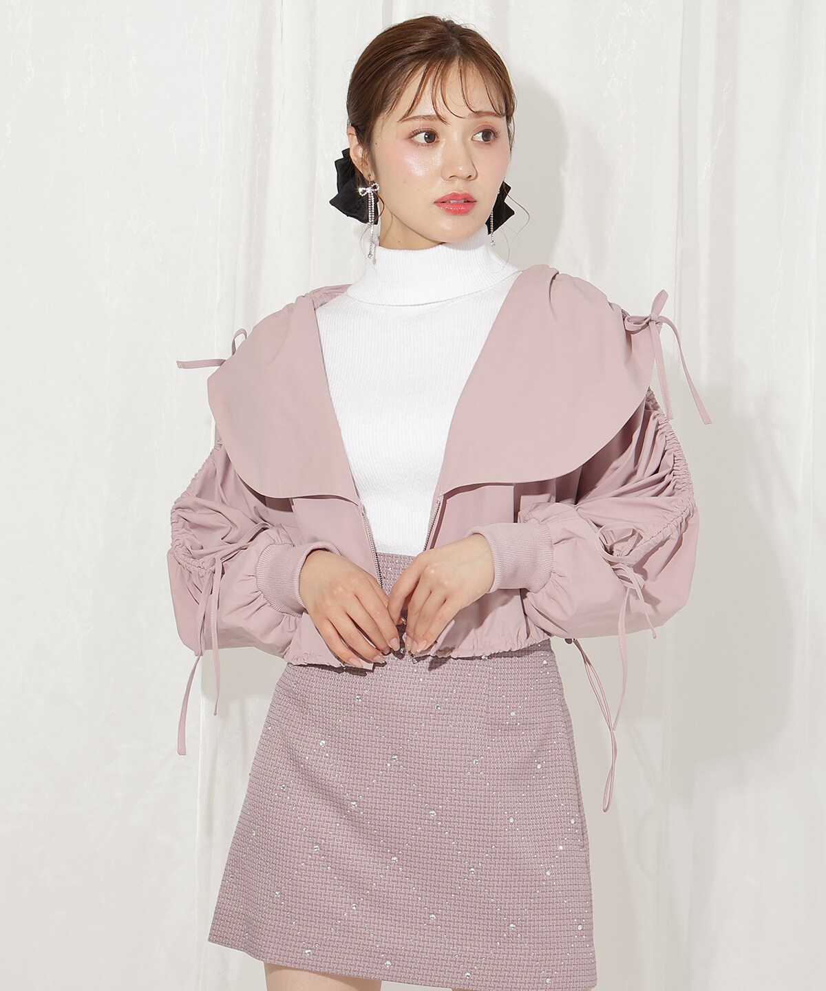 ハートカラーギャザーブルゾン