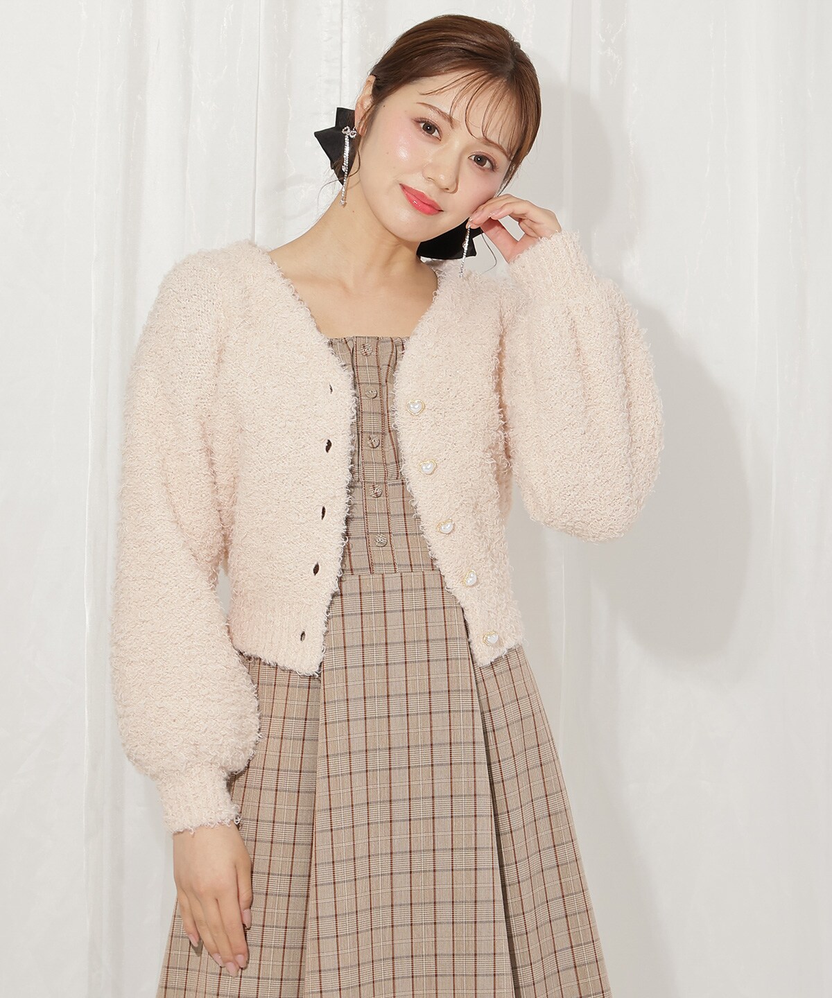 テディヤーンニットカーディガン