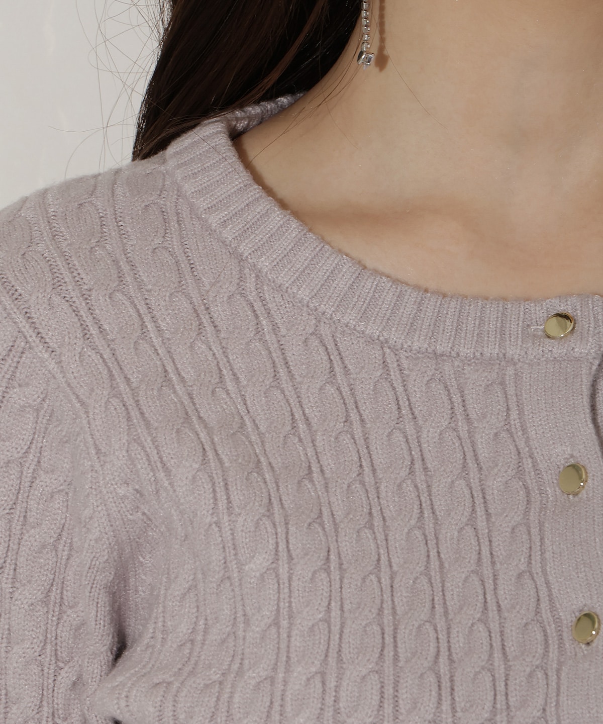 ファーカフスケーブルカーディガン