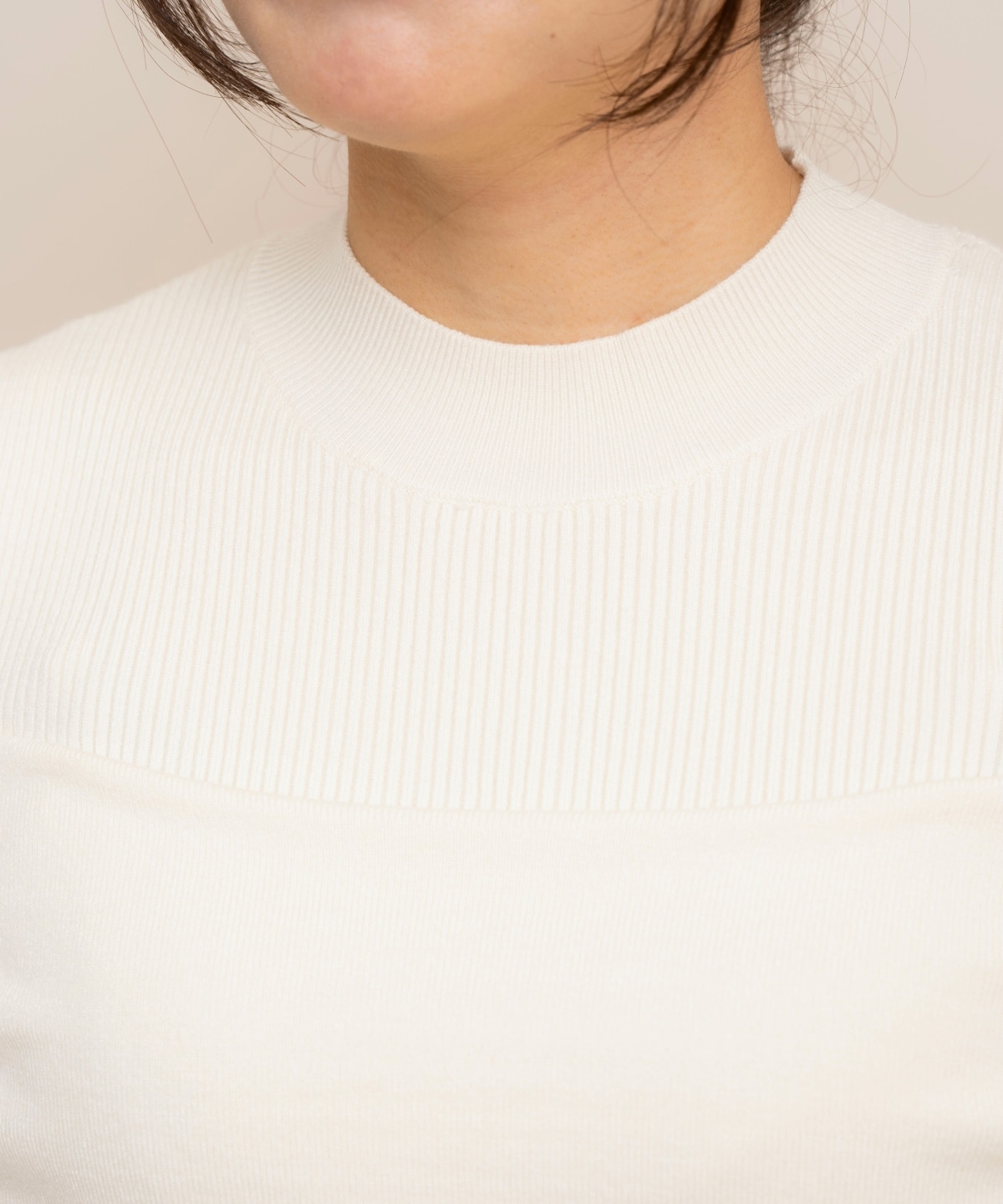 ギャザーリボンオフショルニット