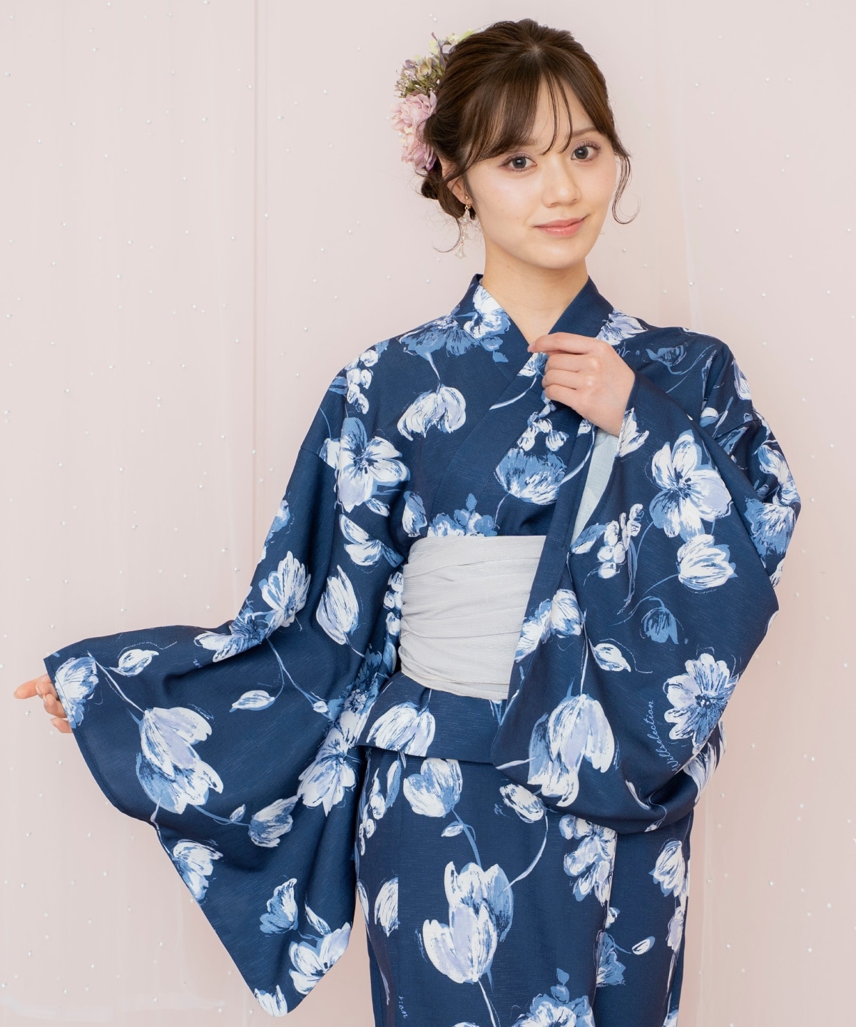 ニュアンスフラワー浴衣SET