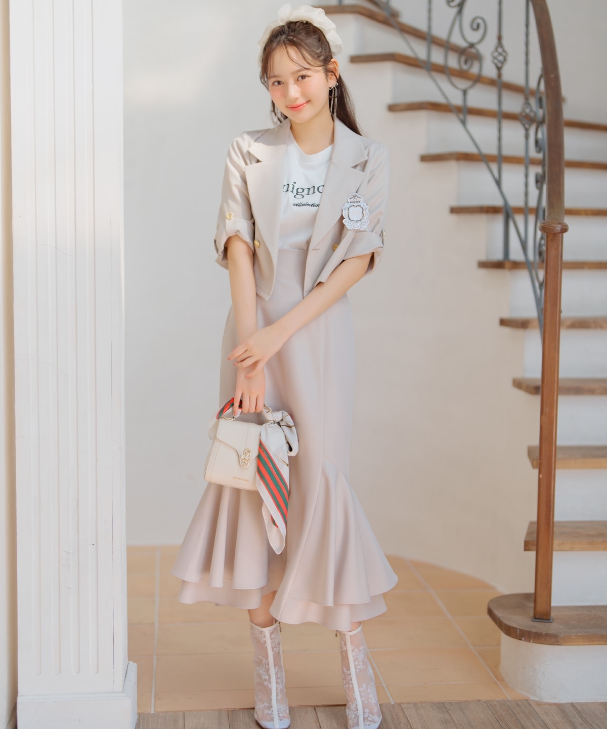 裾ボリュームマーメイドスカート