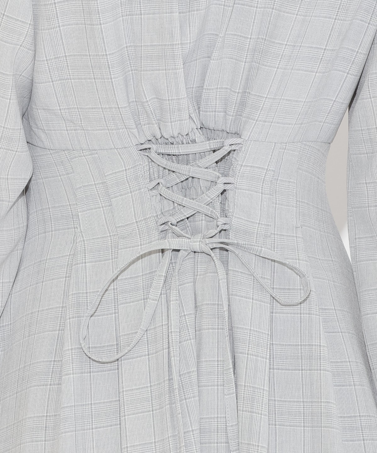 配色襟ダブルフリルシャツワンピース