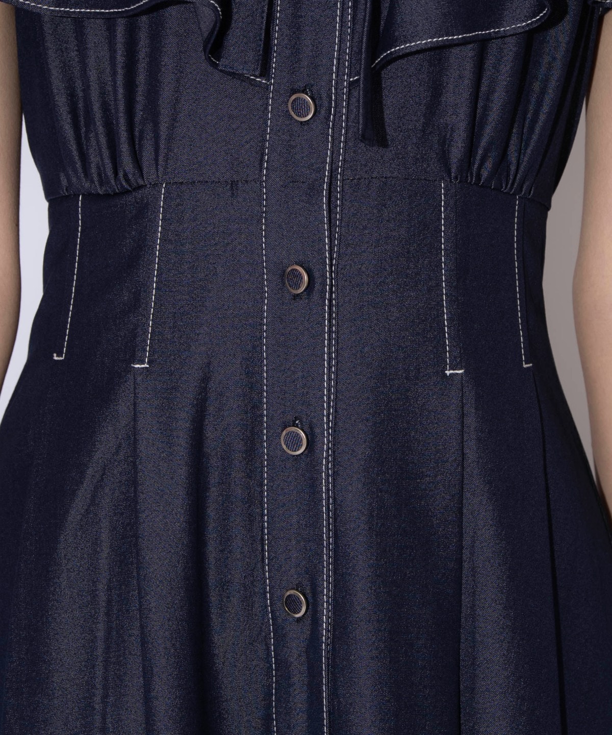 ２WAYスリーブストライプシャツワンピース