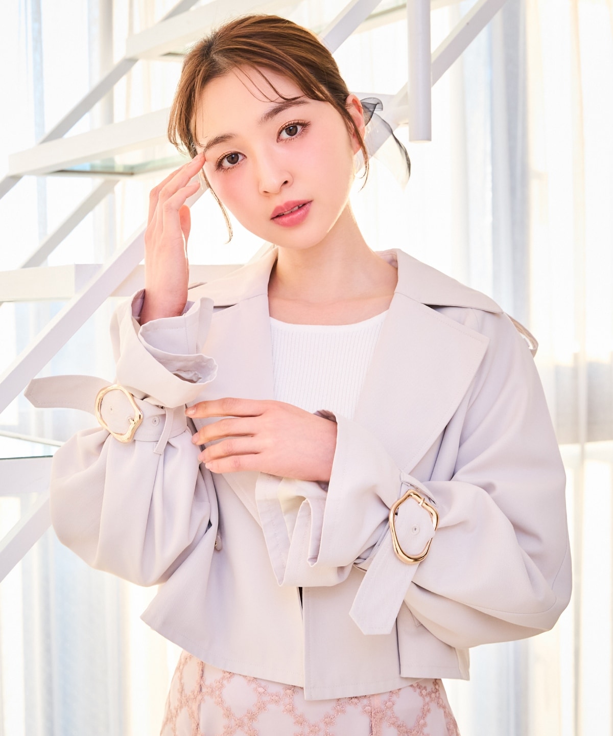 キャンディスリーブショートトレンチコート