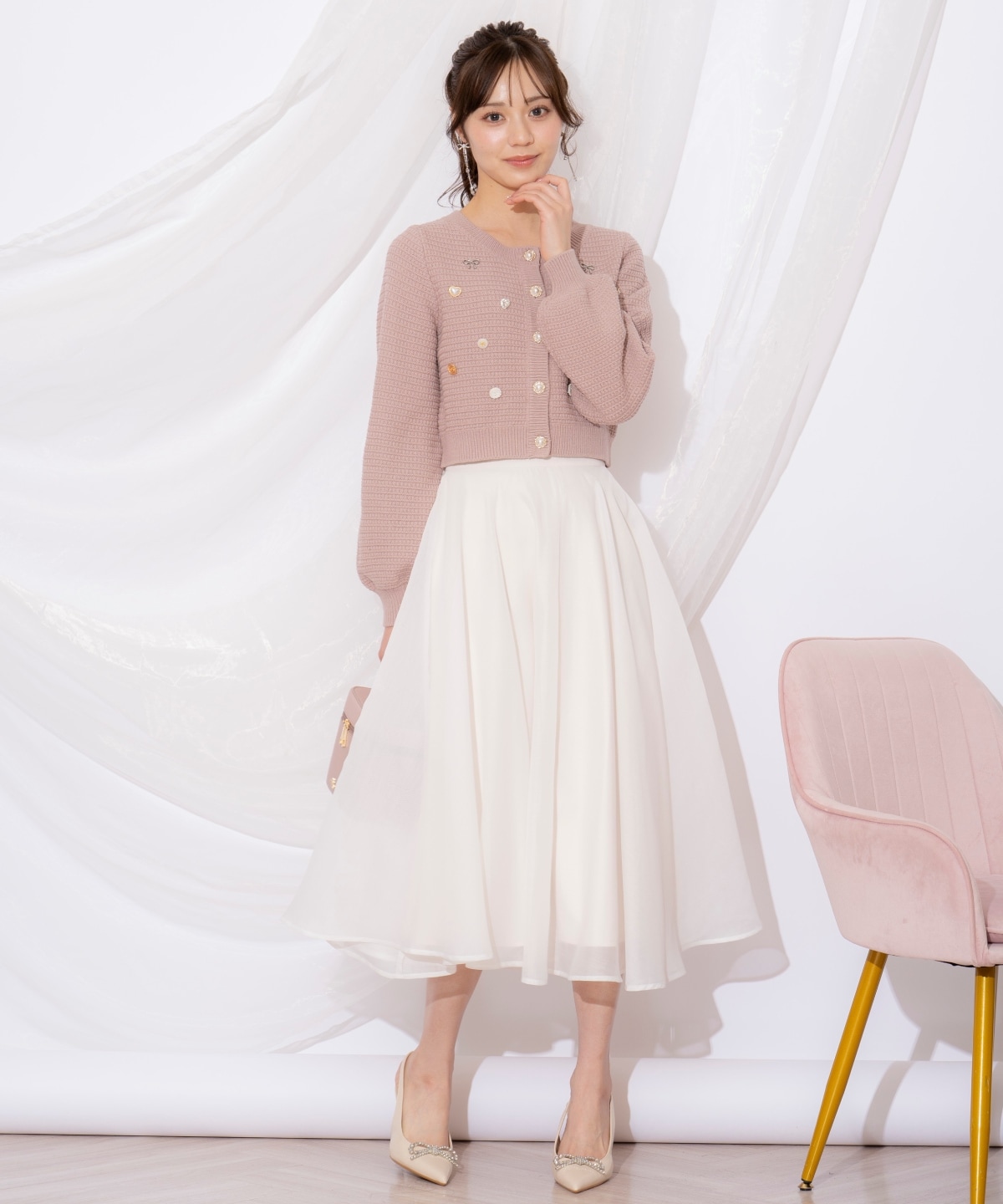 シャイニービジューカーディガン