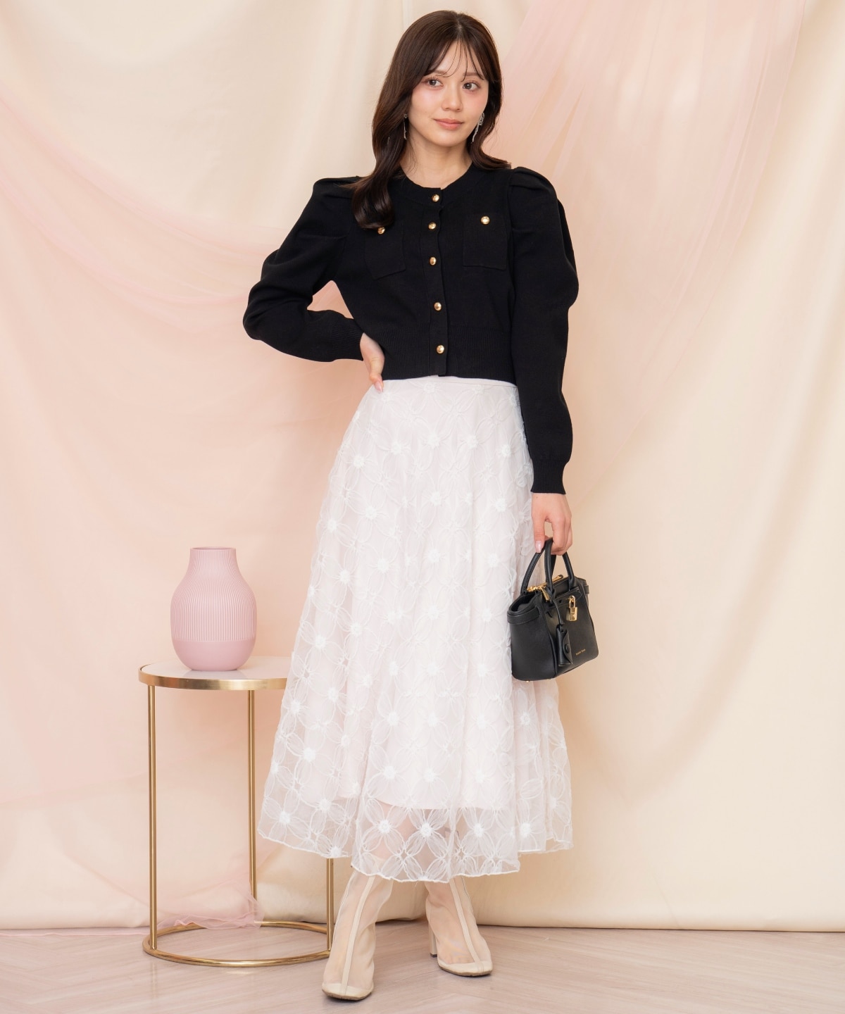 ポケットデザインタックスリーブカーディガン