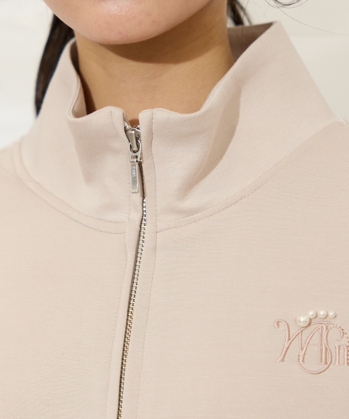 ロゴ刺繍リボントラックジャケット