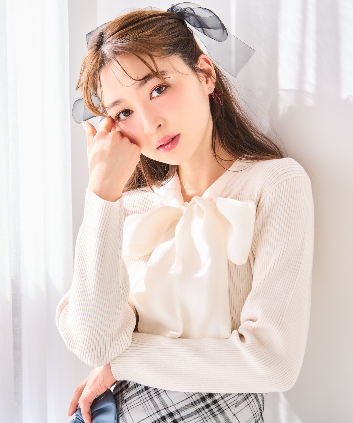 シアーリボンタイプルオーバー