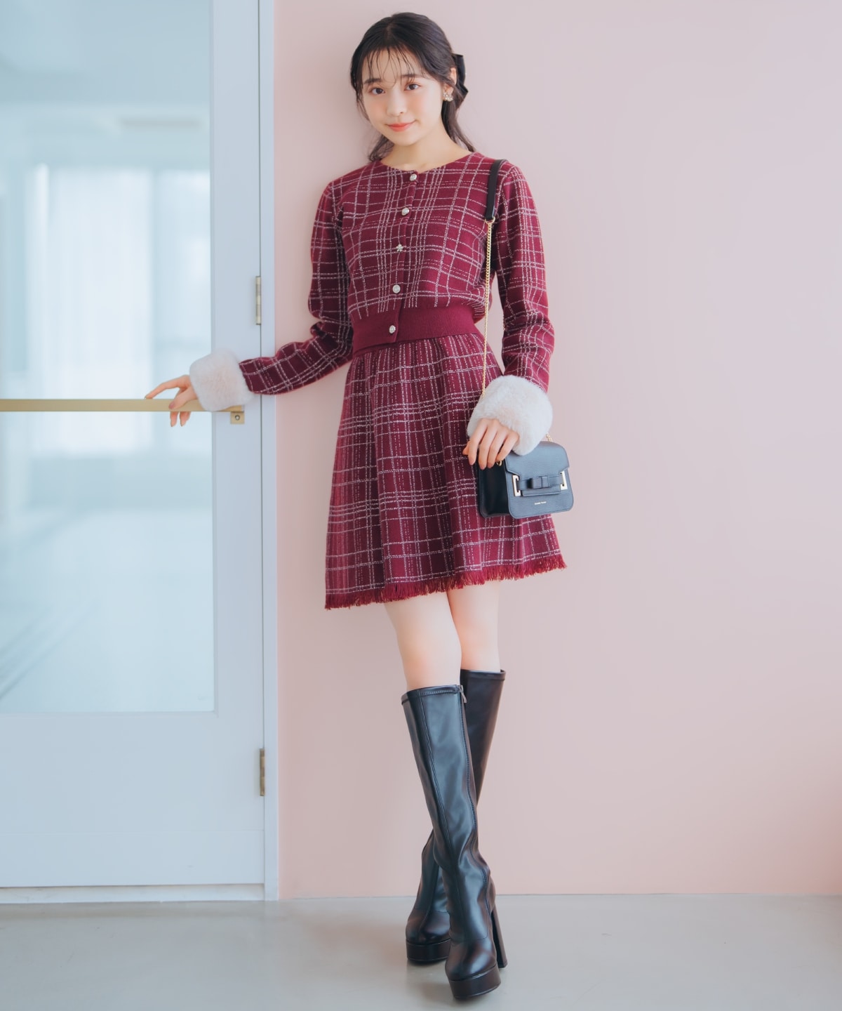 厚底ロングブーツ