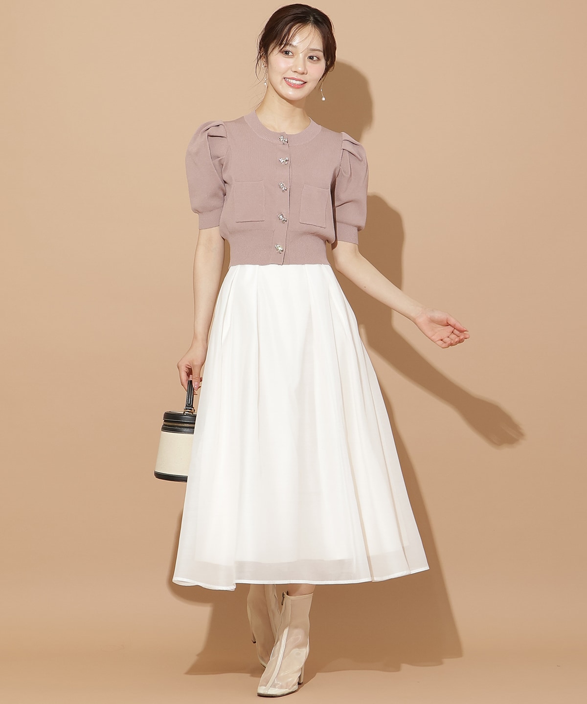 オーガンジータックフレアスカート