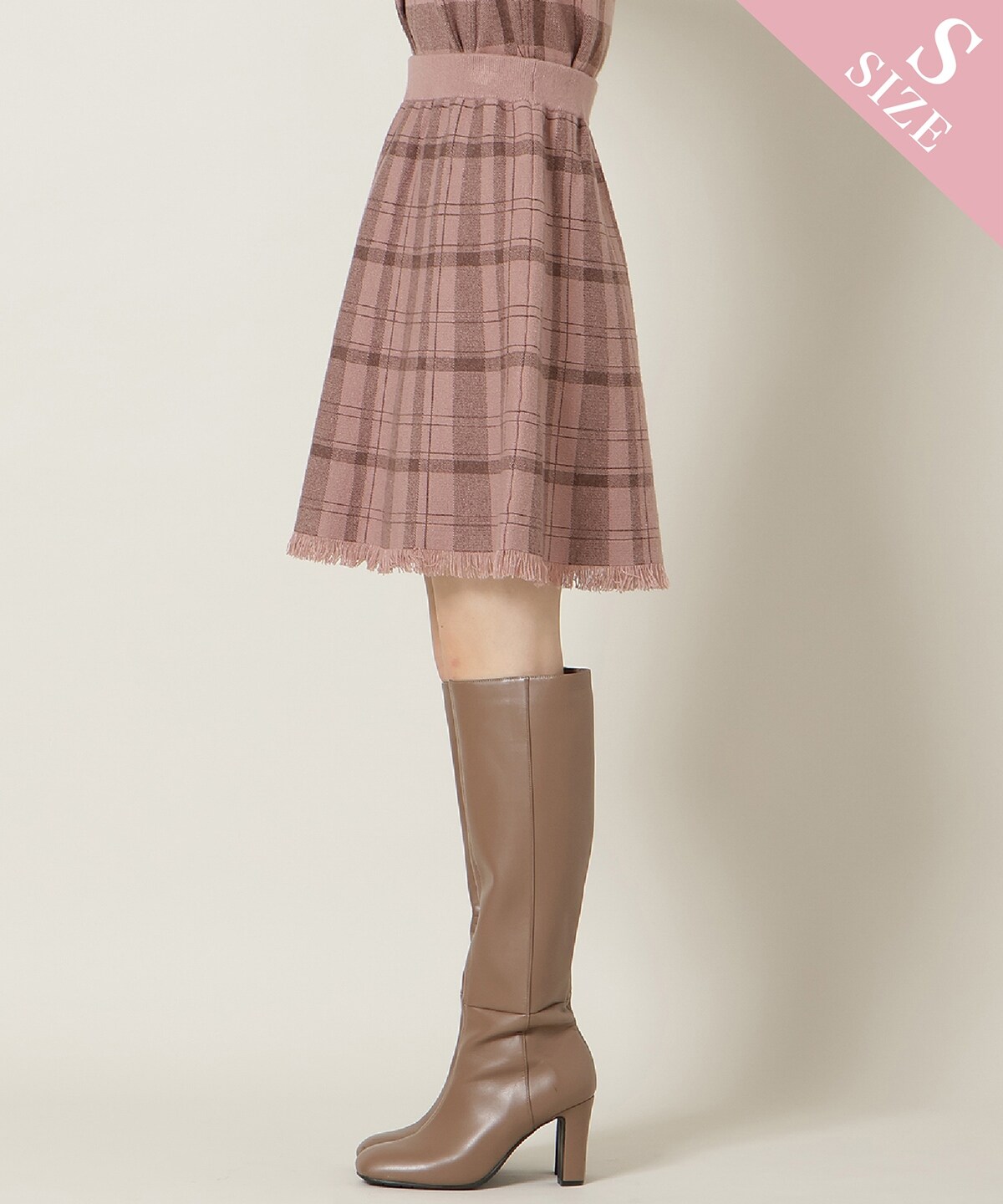 【10/17(fri)12時発売】チェック柄ニットフレアスカート