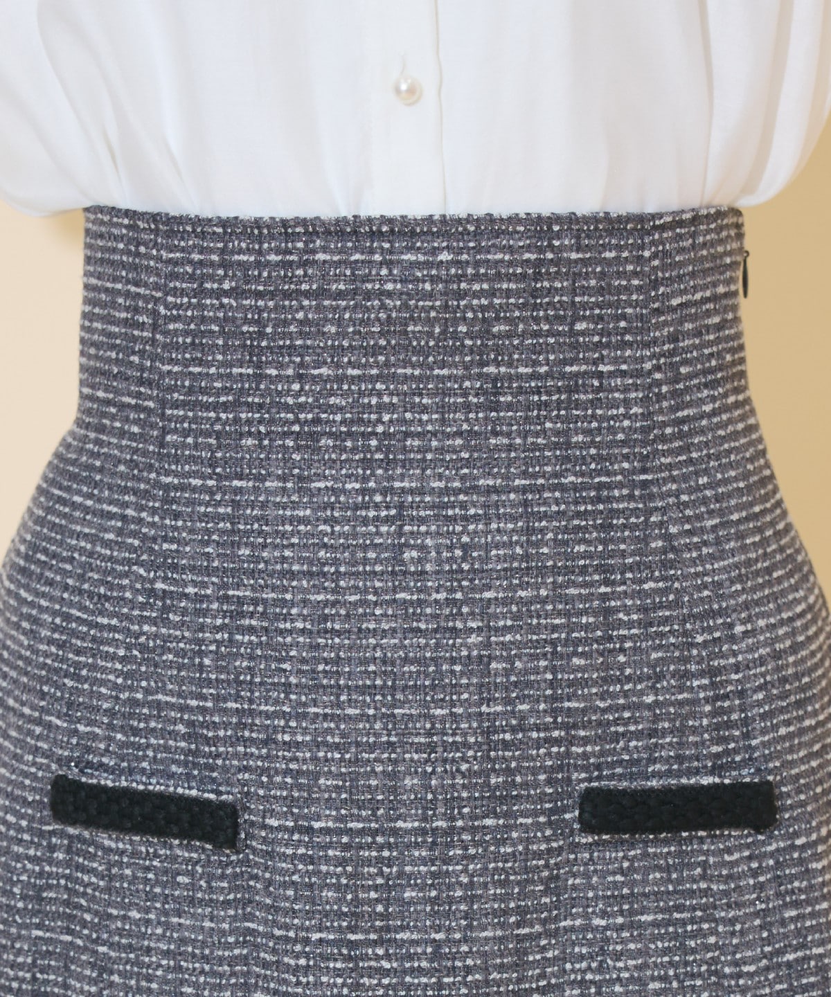 ブレードデザインツイードミニスカート
