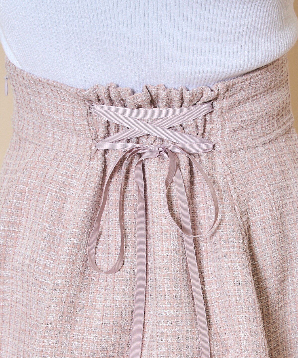 【ツイードセットアップシリーズ】ツイードフレアスカート