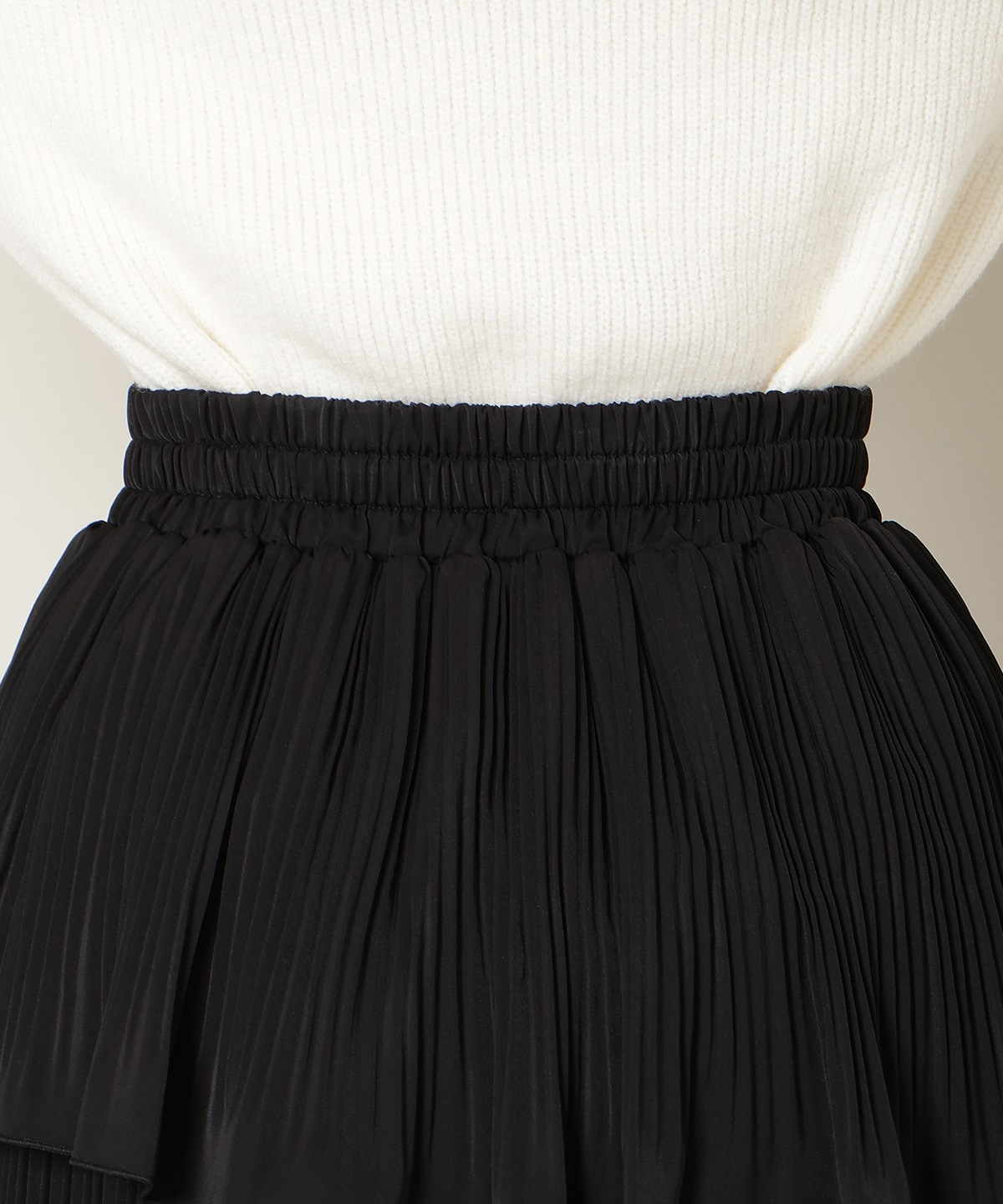 【KNIT PLEATS SET series】プリーツティアートミニスカート