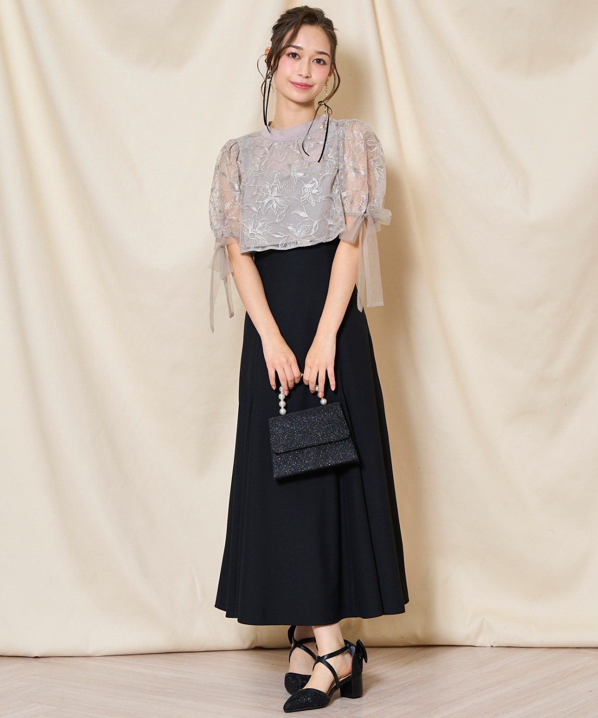 リボンスリーブブラウス