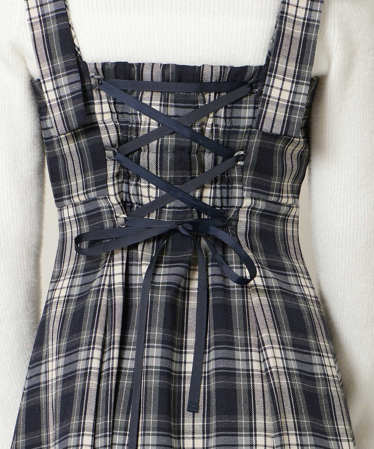 【新色追加】ショルダーリボンフロントZIPワンピース