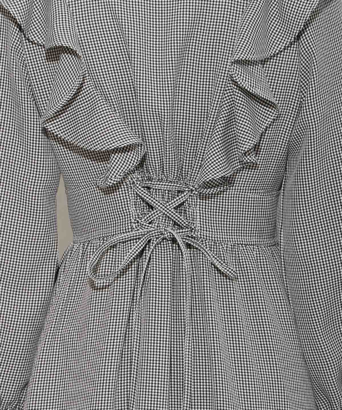 リボンタイティアードシャツワンピース