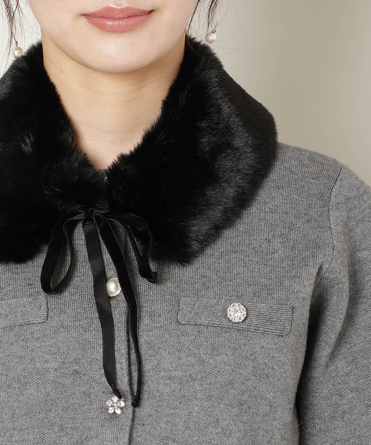 【11/21(fri)10時発売】ファーティペット付きニットSETUP