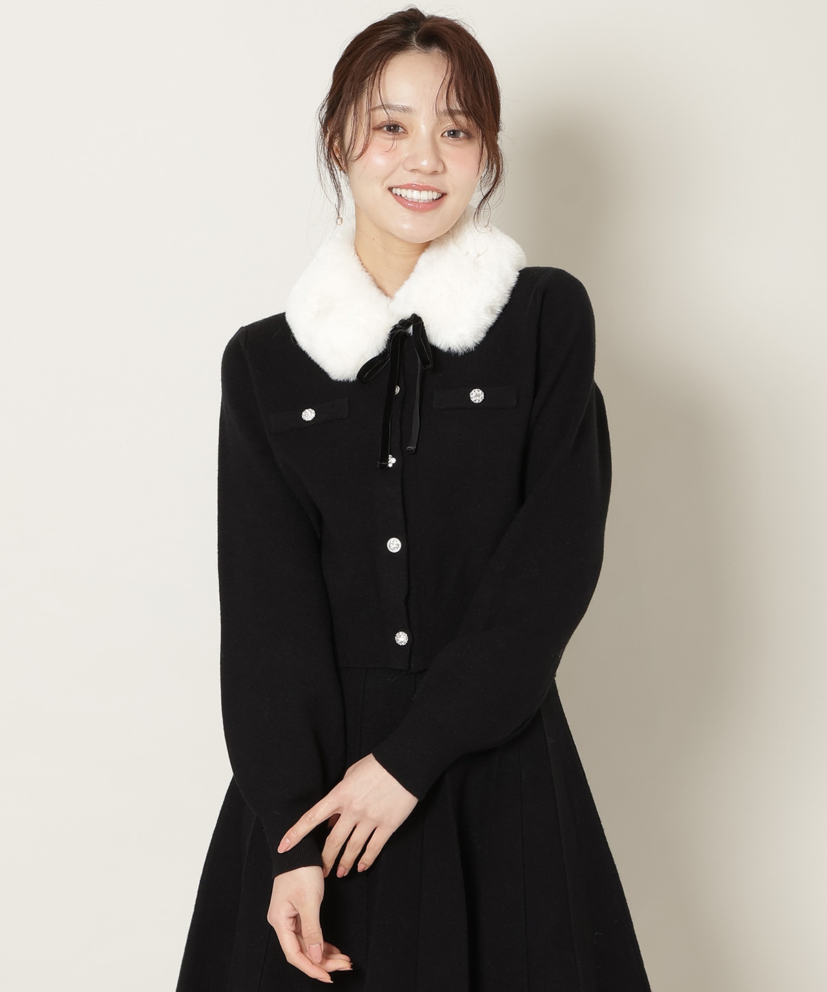 【11/21(fri)10時発売】ファーティペット付きニットSETUP