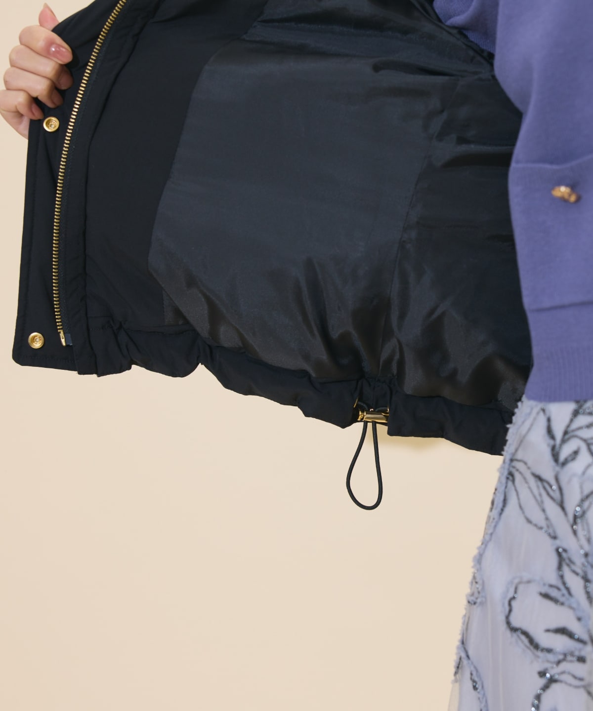 ファー付きショートダウン