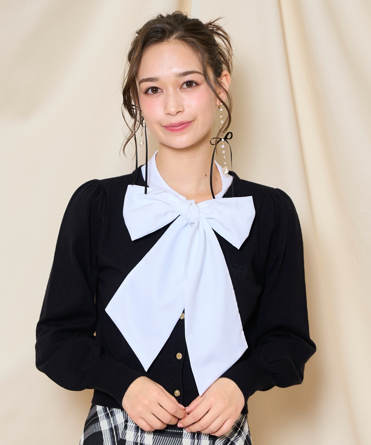 リボンドッキングプルオーバー