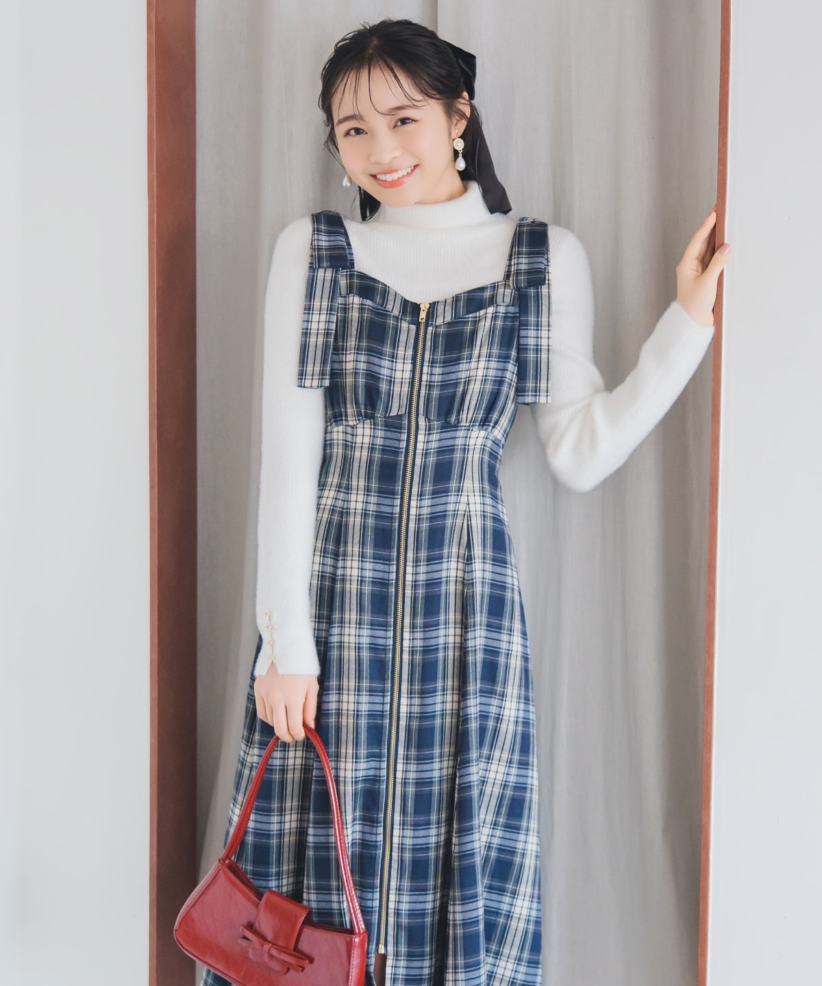 FOXライクヤーンタートルネックプルオーバー