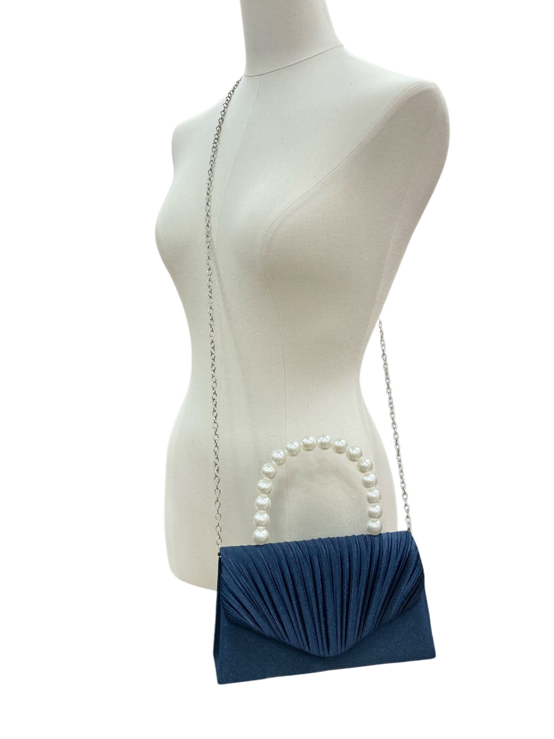 パールプリーツデザインバッグ