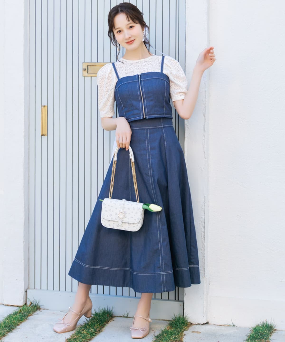 【3/19(thu)10時発売】フロントZIPデニムビスチェ