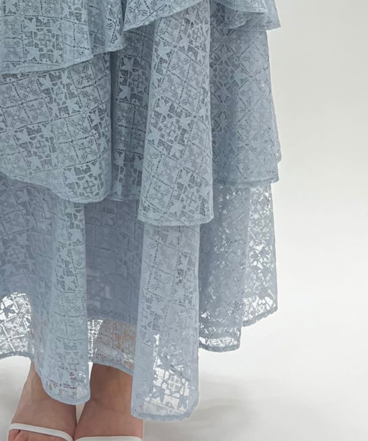 アシメティアードレーススカート