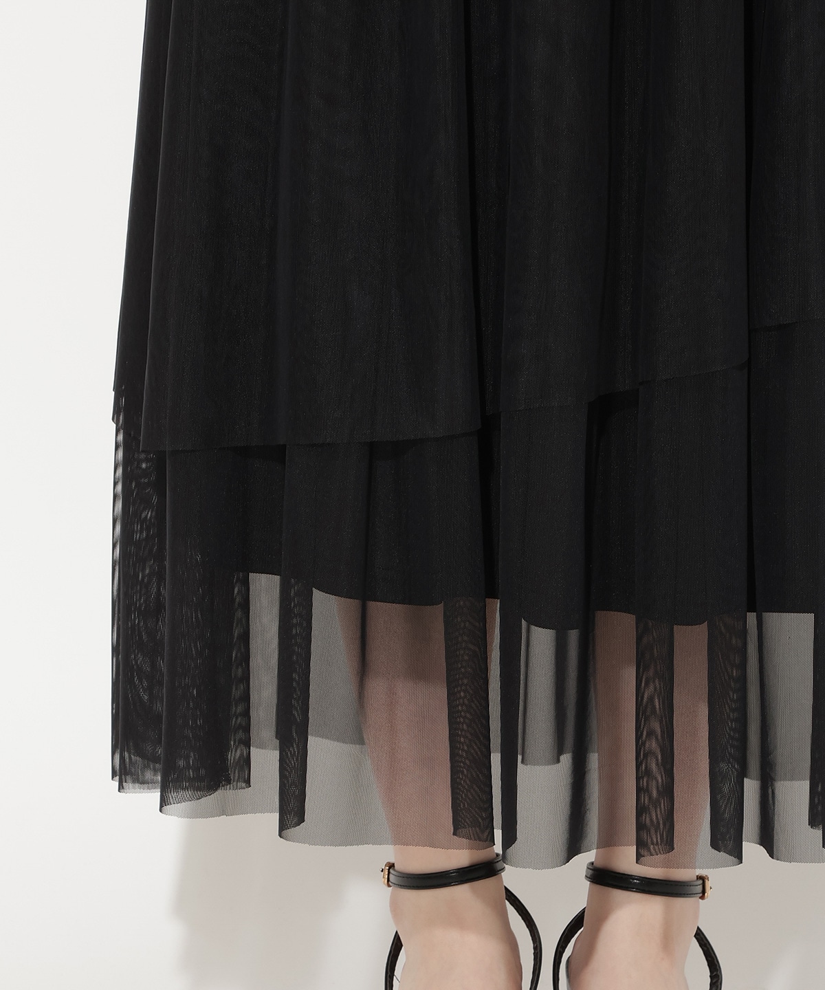 アシメティアードチュールスカート