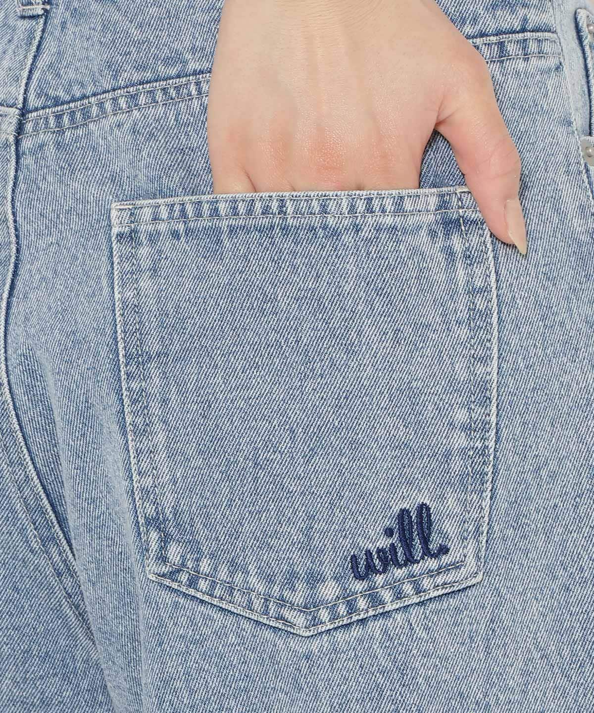 ダメージワイドデニムパンツ