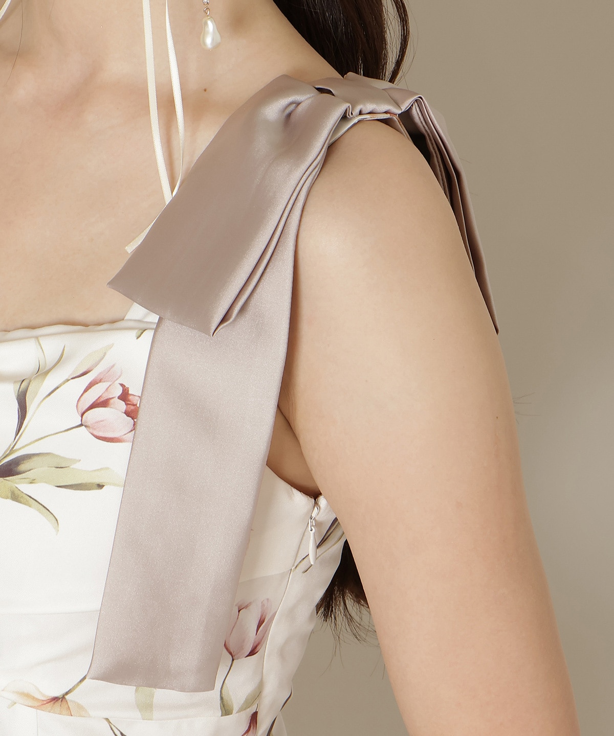 【1/14(wed)18時先行予約開始 】リボンショルダーチューリップフレアワンピース