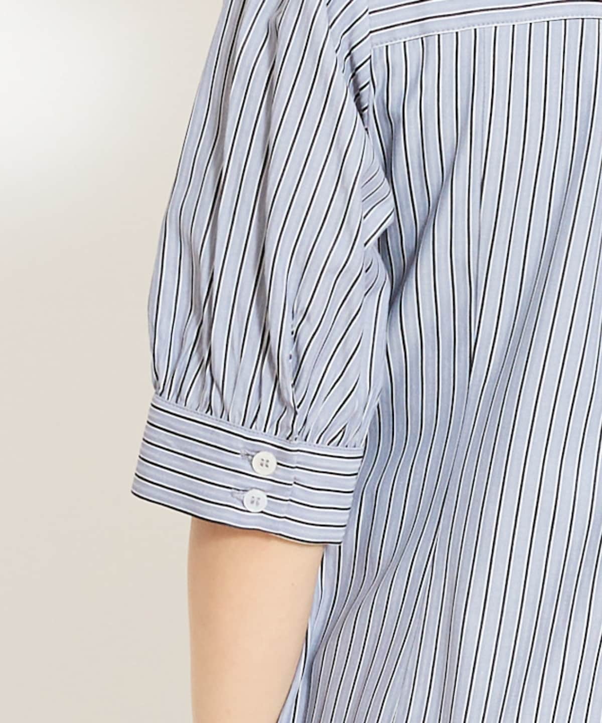 ティアードフリルリボンタイシャツワンピース