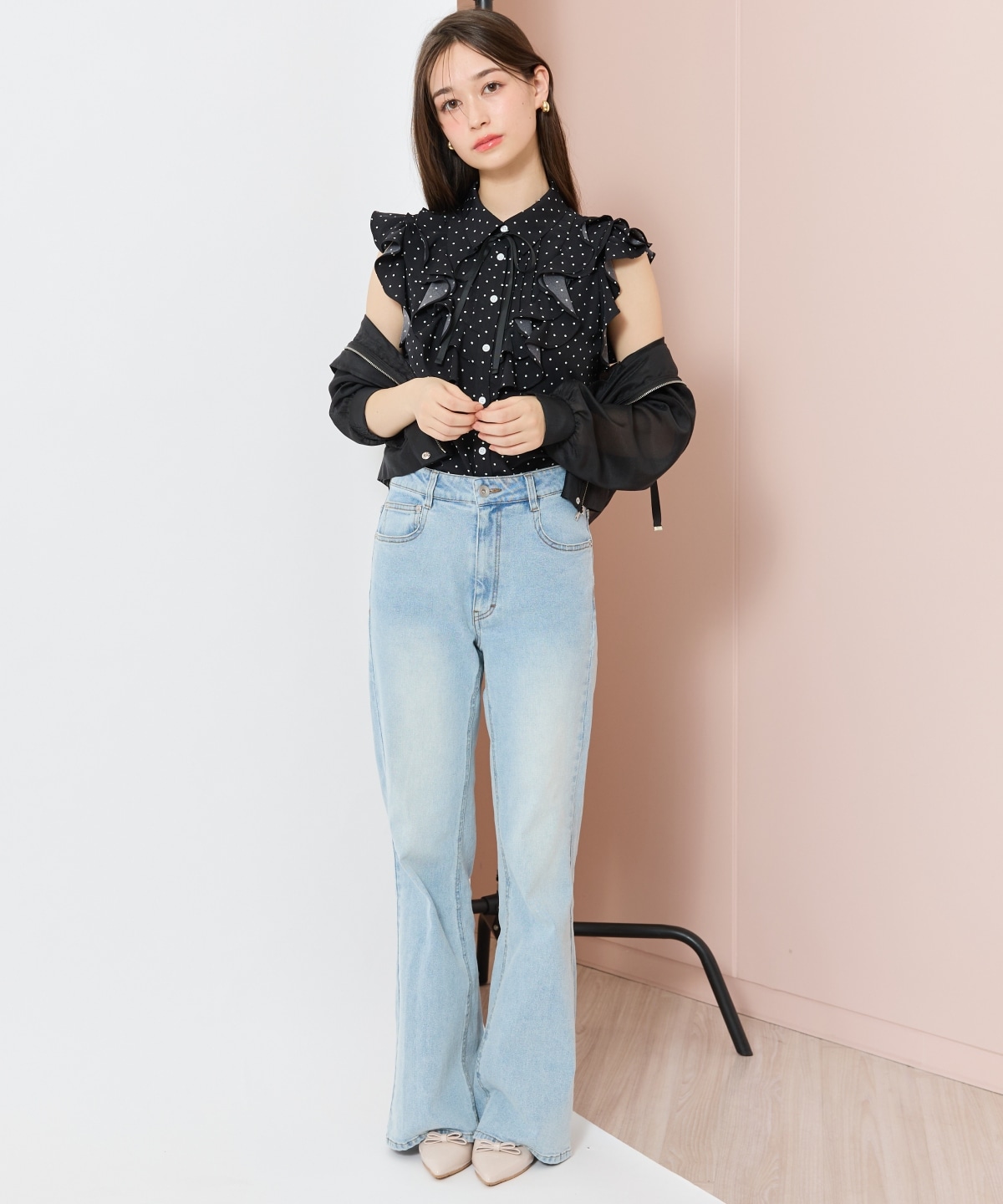 シアーフードブルゾン